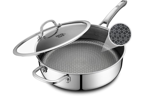 Frying Pans Nonstick with Lid,Hybrid Non Stick 5 Quart Saute pan best seller