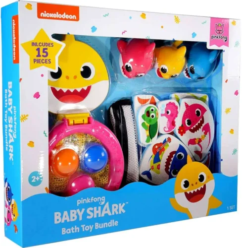 Baby Shark Baby & Mommy Shark Exclusive Bath Toy Bundle Set