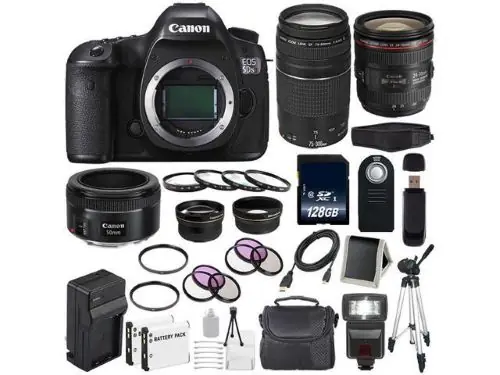 Canon EOS 5DS R DSLR Camera (International Model) 0582C002 + Canon EF 24-70mm f/4L IS USM Lens + EF 75-300 Bundle Rakuten's E-Commerce