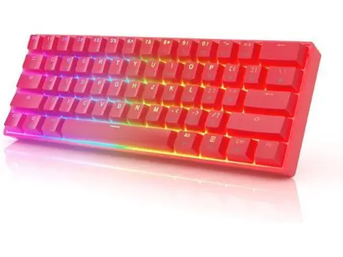 HK Gaming GK61 Mechanical Gaming Keyboard 60 Percent 61 RGB Rainbow LED Backlit Programmable Keys USB Wired for Mac and Windows PC Hotswap Gateron Optical Blue Switches Red Rakuten's E-Commerce