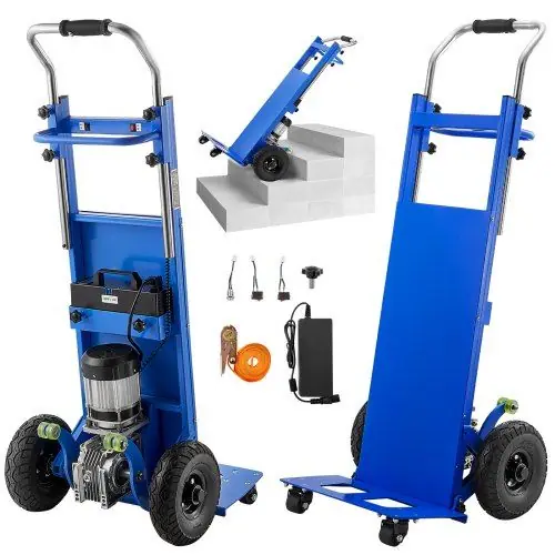 VEVOR online marketplace Electric Stair Climbing Dolly, 880lbs Electric Stair Climbing Hand Trucks with 157.5in Rope & Extendable Handle, Heavy Duty Stair Climber for Warehouse Logistics, Moving Furniture(Blue)