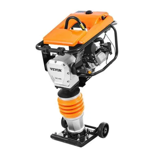 VEVOR online marketplace Jumping Jack Compactor, 6.5 HP Vibratory Rammer Fuel-Powered 196 cc Engine Tamper, 3600 lbs Impact Force, 26" Max Compaction Depth, Four-Spring, for Soil, Gravel, Concrete Slabs, Foundations