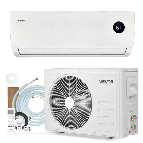 VEVOR online marketplace Mini Split Air Conditioner, 9000 BTU 115V Fast Cooling & Heating, 19 SEER2 High Efficiency Energy Saving, Quiet Inverter System for 450 Sq.Ft Coverage Area, Easy to Maintain, for Home, Office
