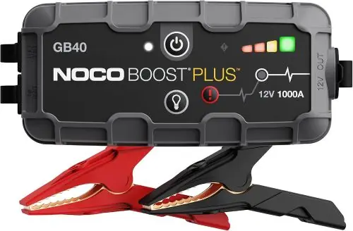Top Best Selling Automotive NOCO Boost GB40: 1000A UltraSafe Jump Starter – 12V Lithium Battery Booster Pack, Portable Jump Box, Power Bank & Jumper Cables - for 6.0L Gas and 3.0L Diesel Engines