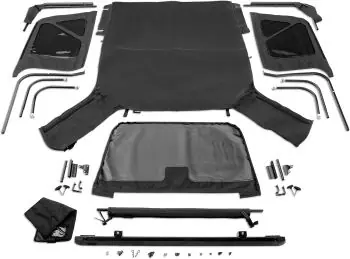 Jeep Accessories Enhance Your Ride Rugged Ridge Black Diamond Soft Top - Fits 1997–2006 Jeep Wrangler TJ with Full Steel Doors - Durable Soft Top with Heat-Sealed Seams & Marine-Grade, Self-Correcting Zippers