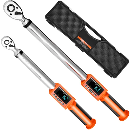 Exploring Vevors Mechanics Tools VEVOR Digital Torque Wrench Set, 2 Pieces, 1/2, 3/8 Inch Drive, 72-Tooth, ±2% High Accuracy Electronic Torque Wrench with Preset Value, Buzzer and LED Notification, for Automotive Motorcycle