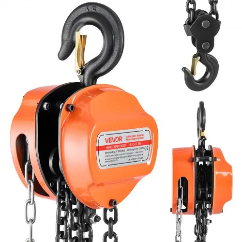 Exploring Vevors Mechanics Tools VEVOR Hand Chain Hoist, 3 Ton 6600 lbs Capacity, Manual Chain Block with Upgrade G80 Galvanized Chain, 20 ft Lifting Height, Heavy Duty Pulley Hoist for Garage Warehouse Automotive Machinery, Orange