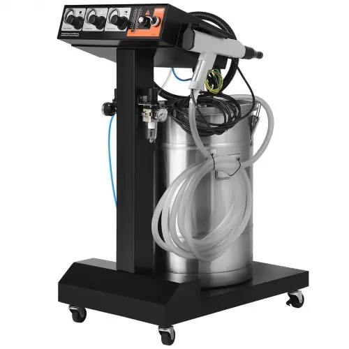 Vevor An Online Marketplace VEVOR Powder Coating System, 50 W 100KV Electrostatic Output Powder Coating Kit with 50L Powder Hopper, 450g Per Minute Powder Coating Machine with Spray Gun and Trolley Base, for Indoor and Outdoor