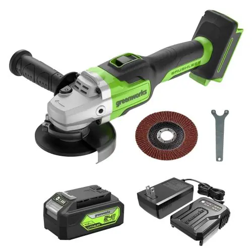 Greenworks Leading Battery Power Tools 24V 4.5 Cordless Battery Angle Grinder w 4.0Ah Battery Charger