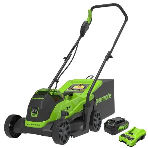 Greenworks Leading Battery Power Tools 24V 13" Cordless Battery BL Push Lawn Mower4.0 ah battery and charger