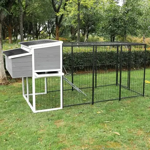 Temu USA Pet Supplies 1pc Durable Iron Alloy Chicken Coop with All-Steel Frame, Outdoor Run for 10 Chickens, Waterproof Duck House with Nesting Box and Ramps, Uncharged Pet Enclosure
