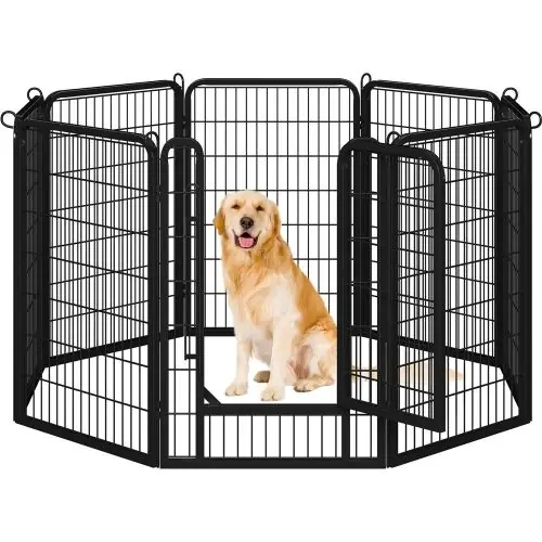 Temu USA Pet Supplies Costoffs Metal Pet Playpen Dog Playpen Panels Steel Dog Cat Exercise Barrier with Door Perfect Gift for Dogs Pet Playpen for Indoor