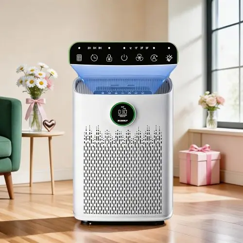 Temu USA Pet Supplies Air Purifier, Large Room Air Purifier, Covers 2400 Sq Ft with 2X Purification, HEPA Filter Removes Dust/Smoke/Pet Dander, Smart Sensor & Quiet 22dB Sleep Mode