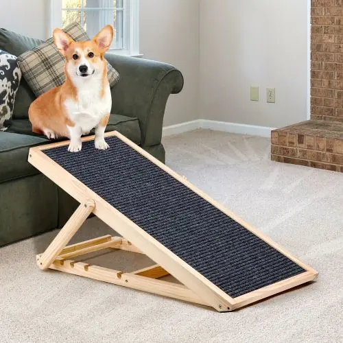Temu USA Pet Supplies Portable Wooden Ramp for Dogs And Cats, Measuring 42 Inches, Designed for Use with Cars, Beds, And Couches, Capable of Supporting Up to 200 Pounds, Ideal for Small And Senior Pets