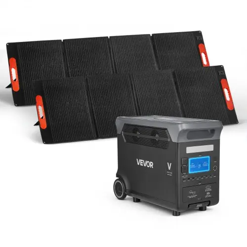 Vevor An Online Marketplace VEVOR Portable Power Station with 2PCS 200W Solar Panels, 3000W Solar Generator Power Station, 3072Wh LiFePO4 Battery Backup with 15 Output Ports for for Home Emergency, Outdoor Camping, RV Travel