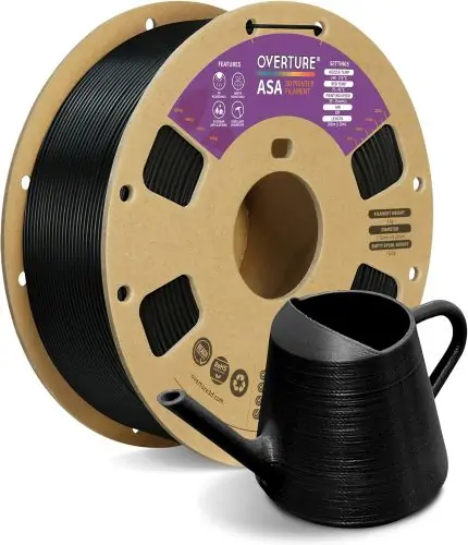 OVERTURE ASA Filament 1.75mm, 1kg Spool (2.2lbs) 3D Printer Filament, Premium Anti-UV, ASA Filament